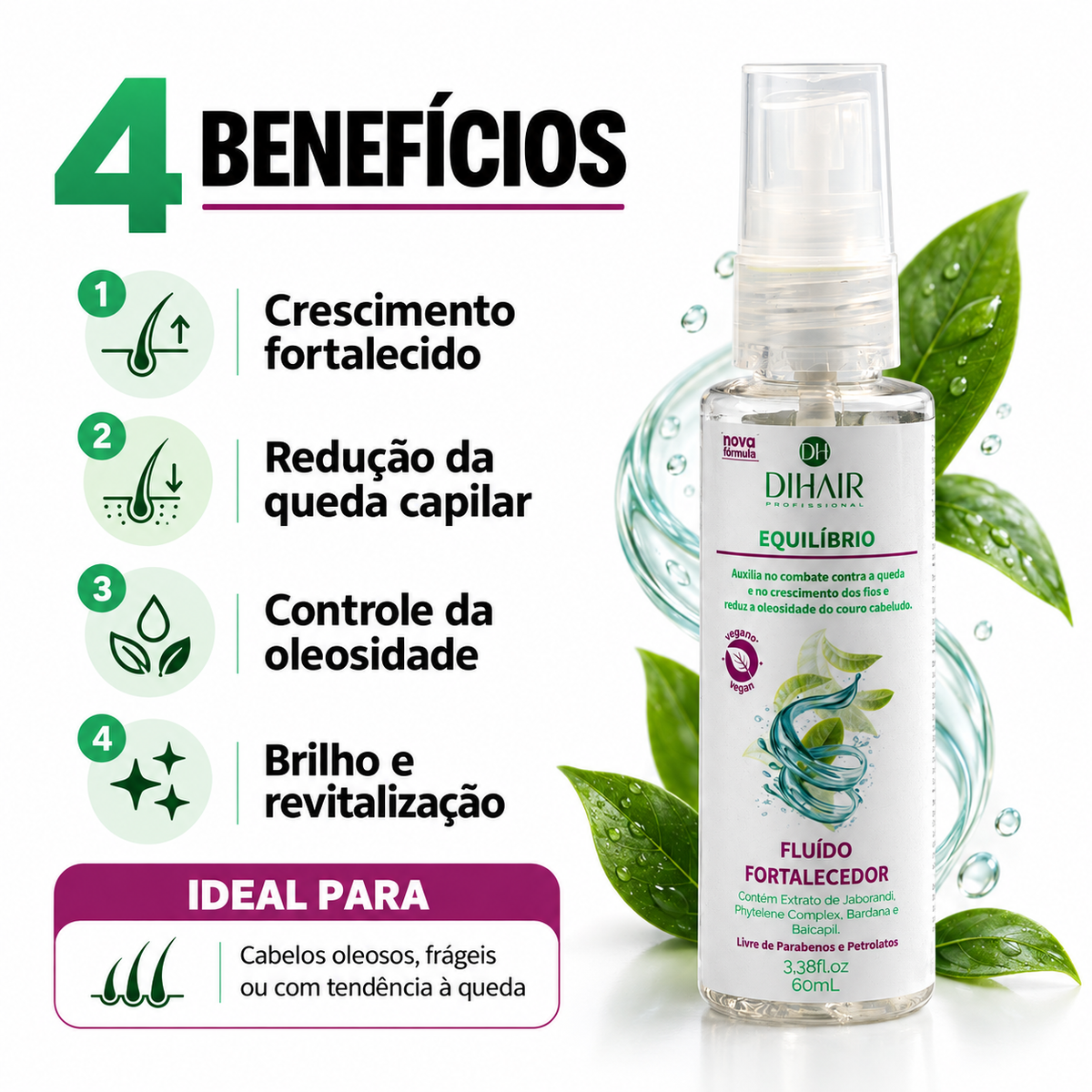 Fluido Fortalecedor Equilíbrio 60ml - Dihair