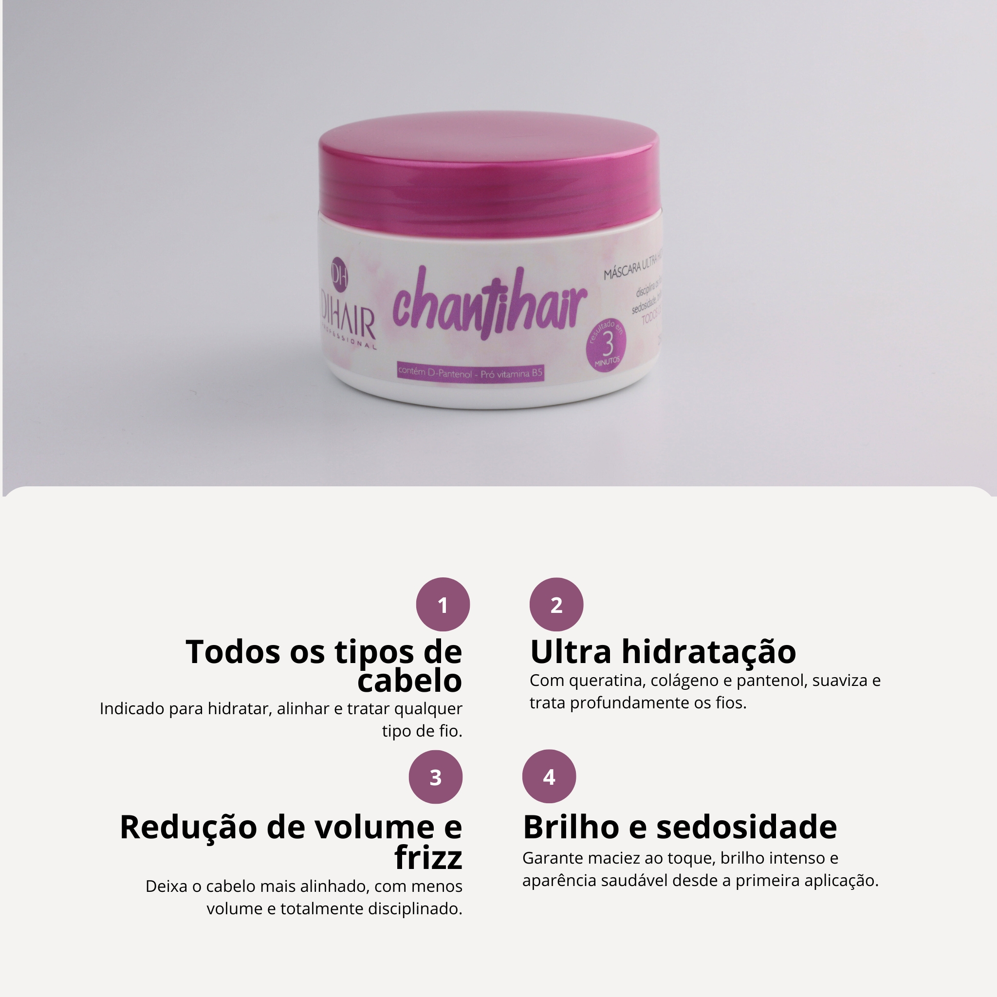 Máscara Hidratante Chantihair 250g - Dihair