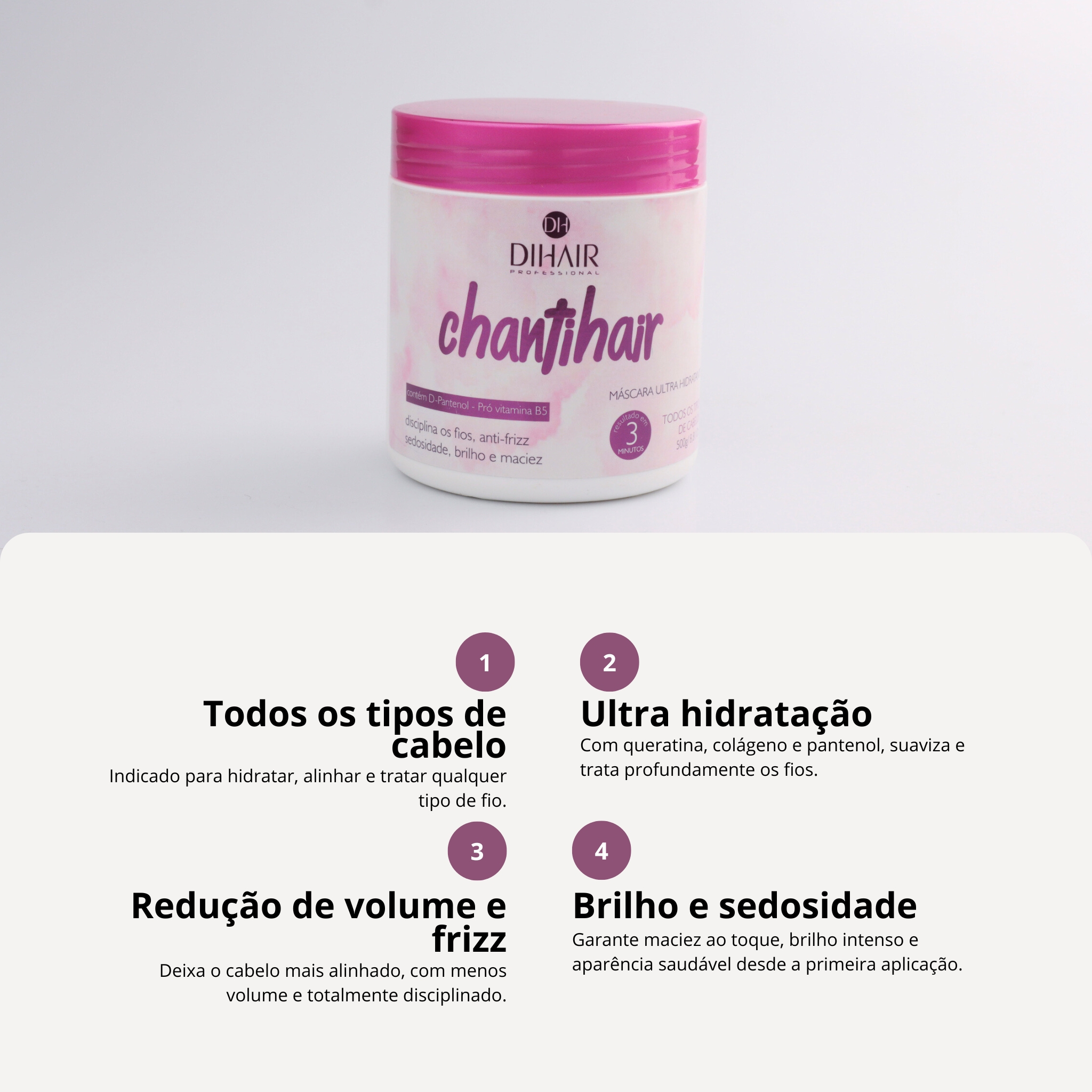 Máscara Hidratante Chantihair 500g - Dihair