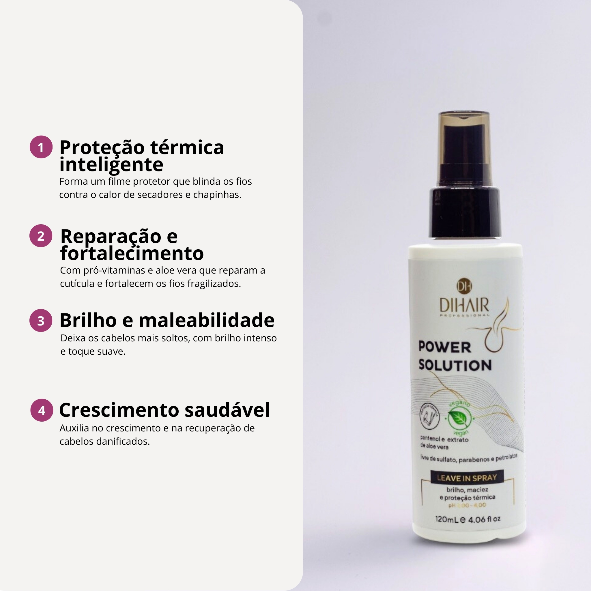 Leave-in Spray Power Solution – Força e Crescimento 120ml