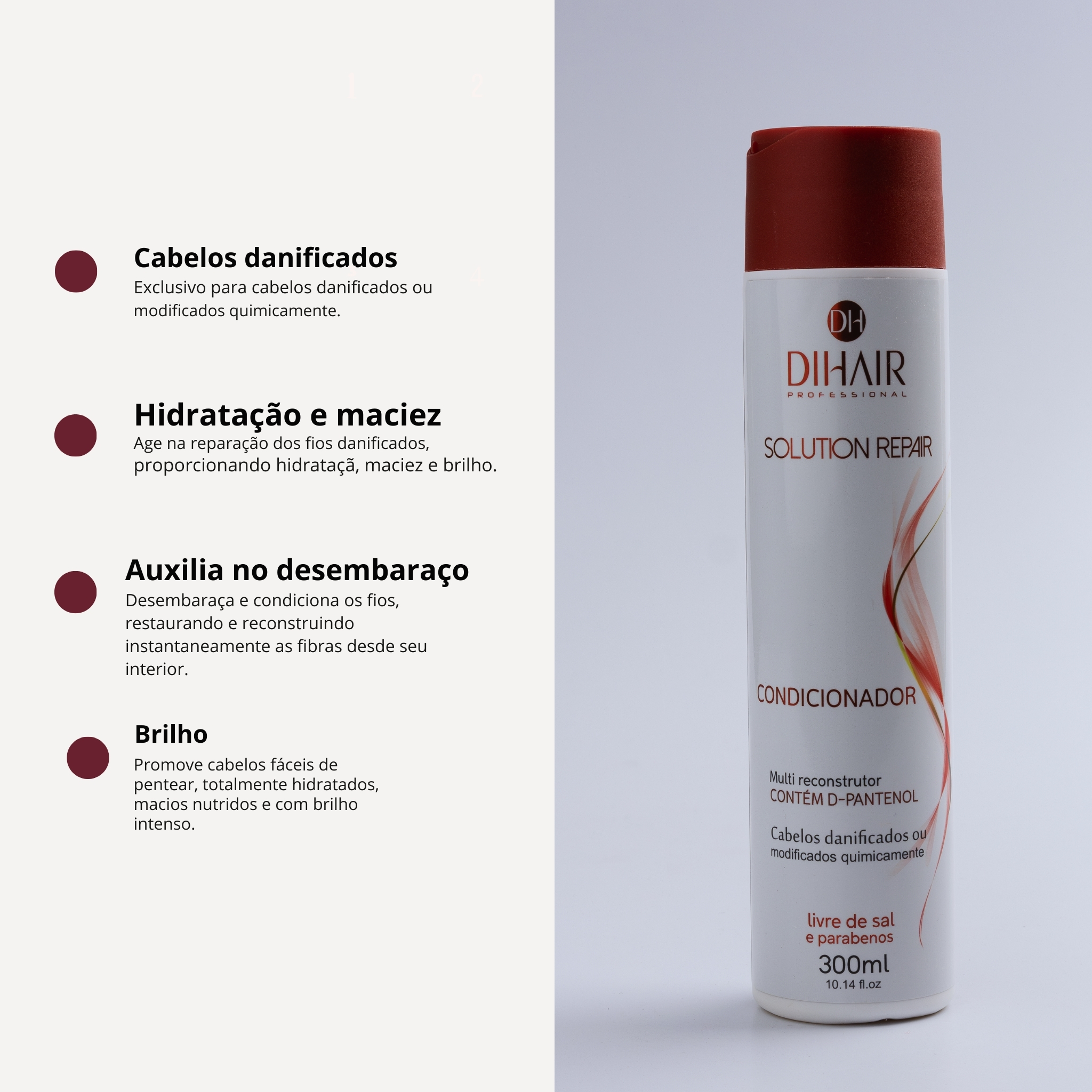 Condicionador Solution Repair 300ml - Multi reconstrutor - Dihair