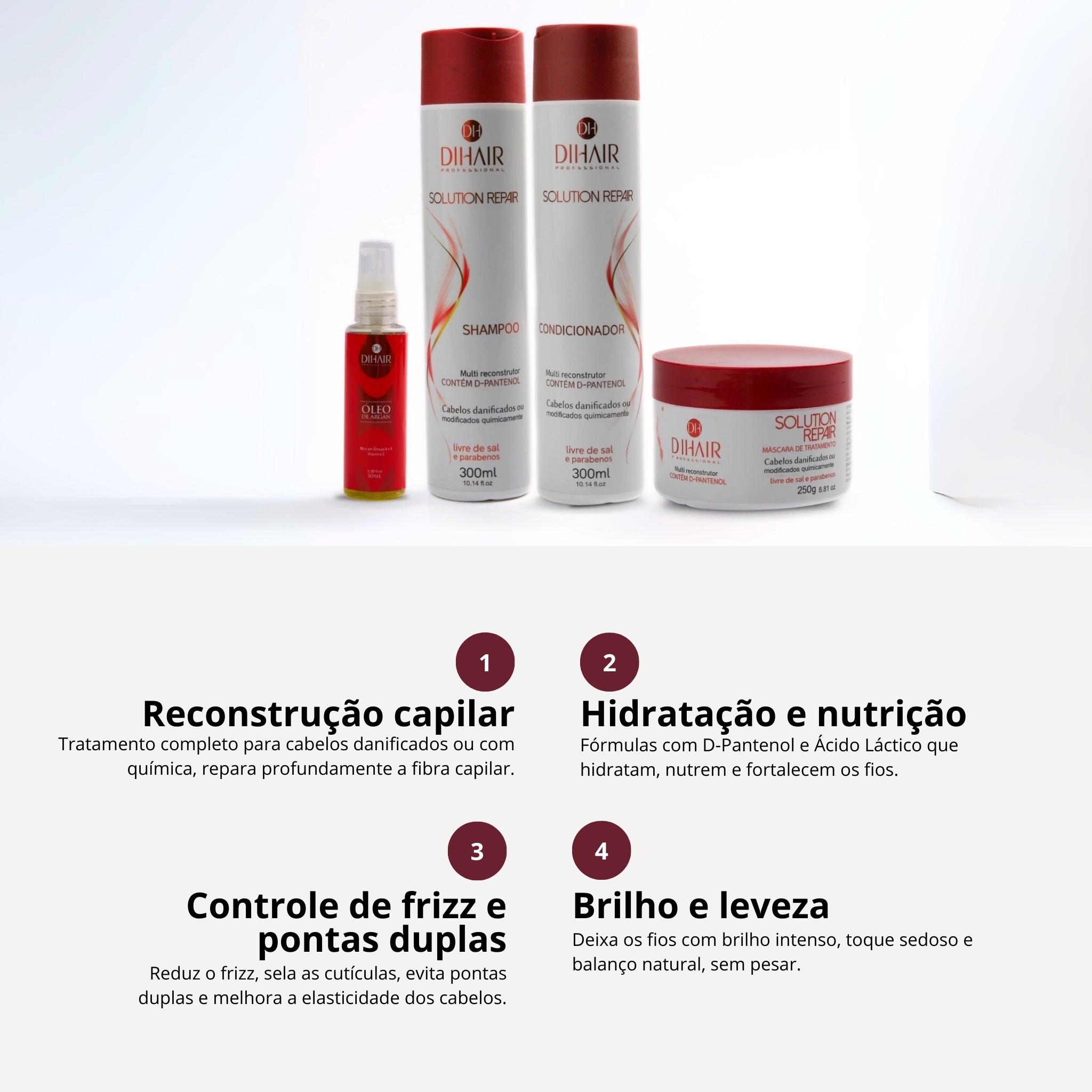 Kit Solution Repair Multi Reconstrutor 300ml + Óleo de Argan 60ml