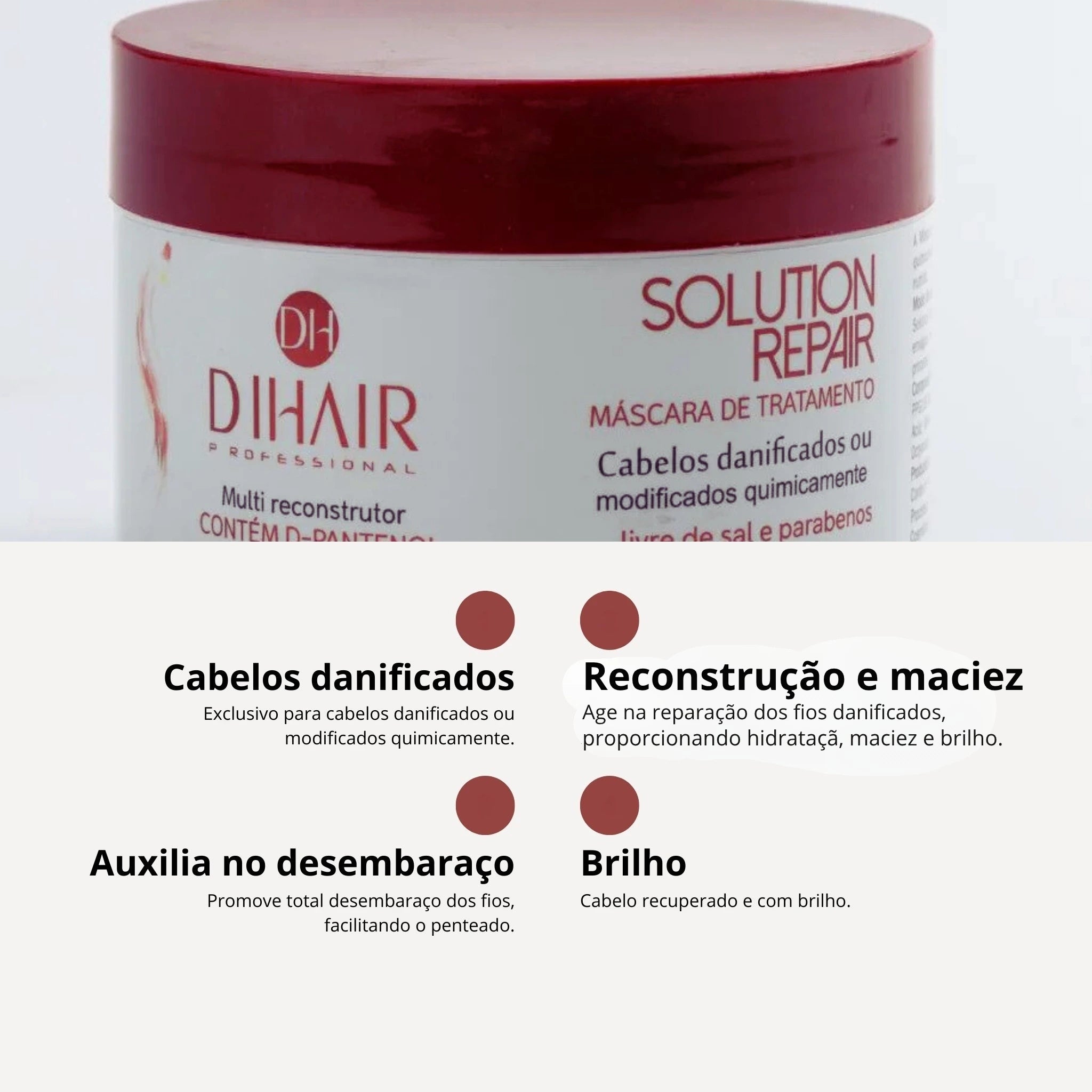 Máscara Solution Repair 250g - Multi Reconstrutor - Dihair