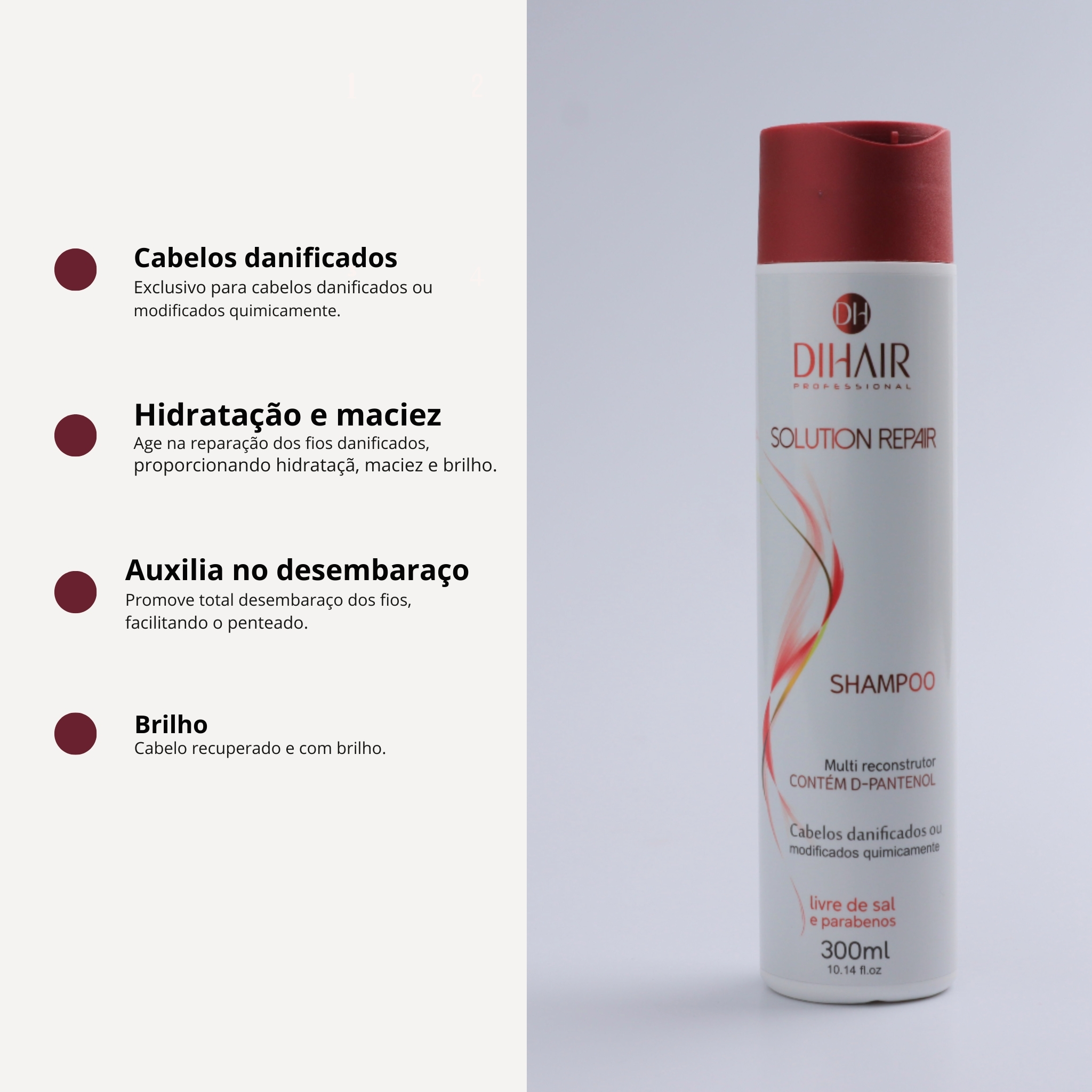 Shampoo Solution Repair 300mL - Dihair