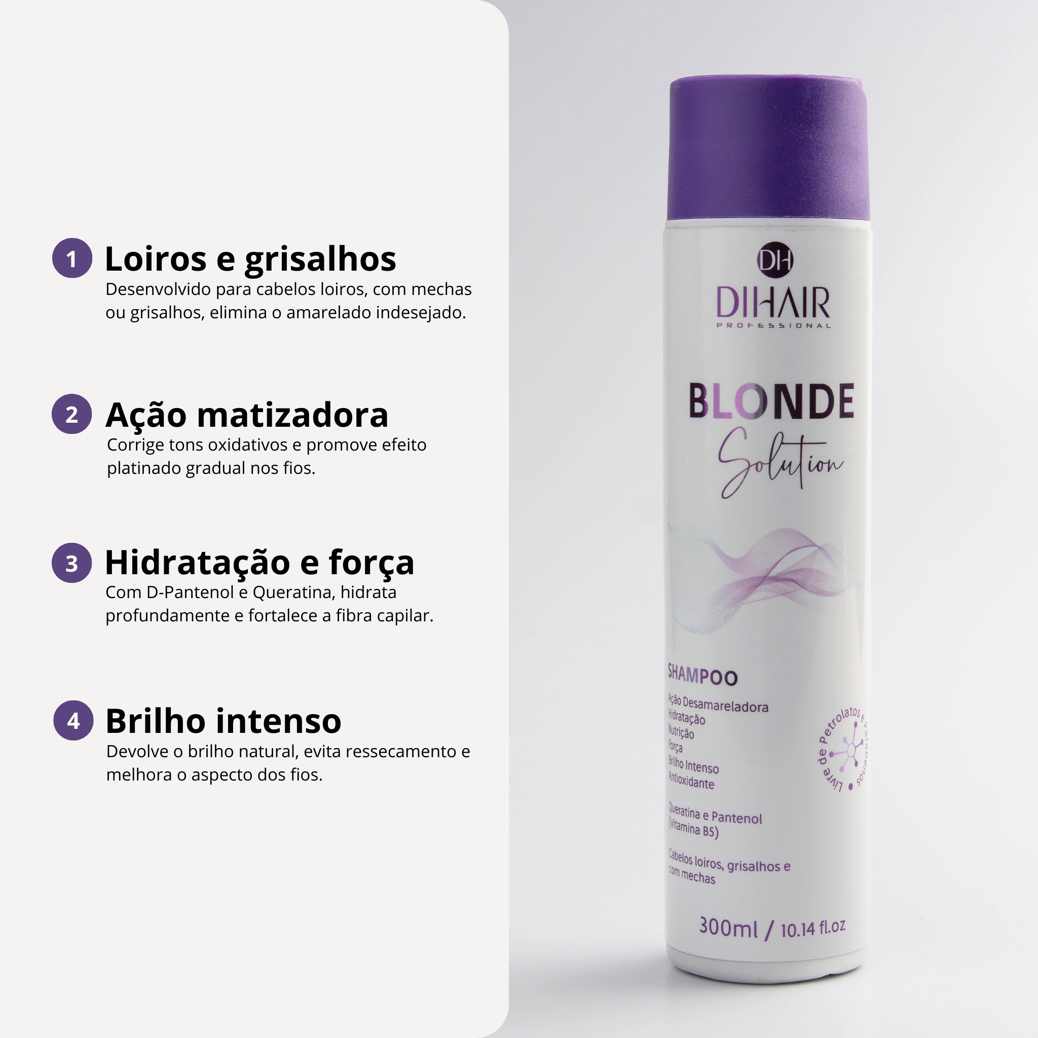 Shampoo Blonde Solution 300ml - DIHAIR