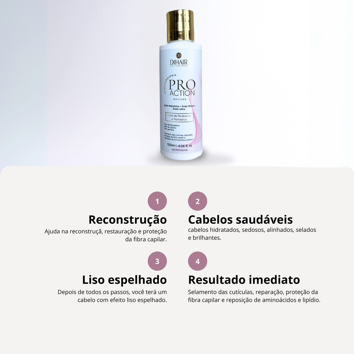 Máscara Pro Action 120ml - DIHAIR