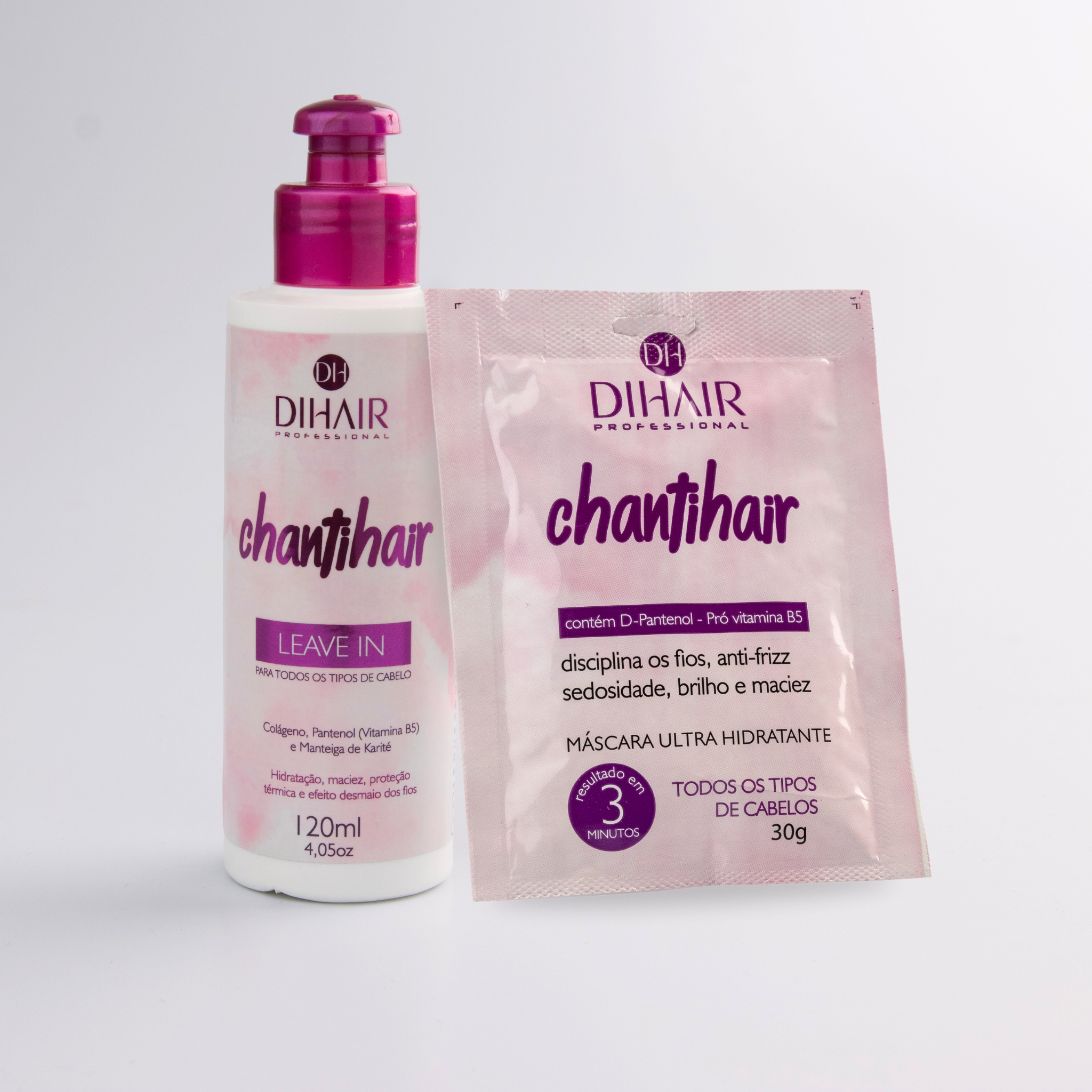 Kit Leave-in Chantihair 120g e Máscara Hidratante Chantihair 30g